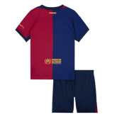 Kinder Barcelona X Travis Scott Heim-Fußballtrikot-Set (Trikot + Shorts) 2024/25 Rot & Blau